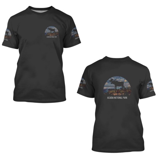 Discover Acadia National Park Vintagess Moose 3D T Shirts