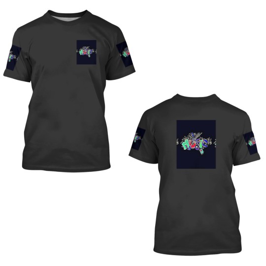Discover Music Black  Colorful Text 5132 3D T Shirts
