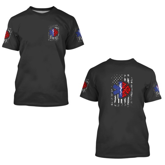 Discover EMT Firefighter Shirt Firefighter EMT American Flag Gif Perfect Gift For you and friends Class 3D T Shirts