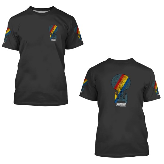 Discover Star Trekss Next Generation Ship Portrait Rainbow Fill 3D T Shirts