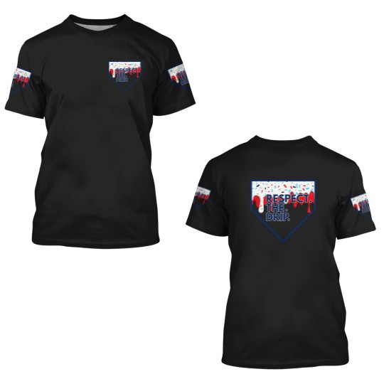Discover Baseball Home Plate Drip for Boys Ice Cream Spinkle 3D T Shirts