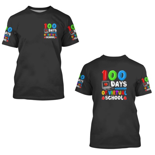 Discover 100 Days Of Virtual School Funny 100th Day 3D T Shirts