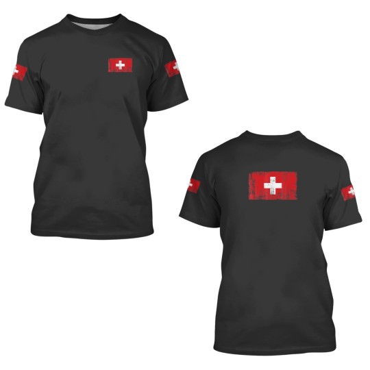 Discover Switzerland Swiss Flag Gift Football-Fan Sports Ad 3D T Shirts