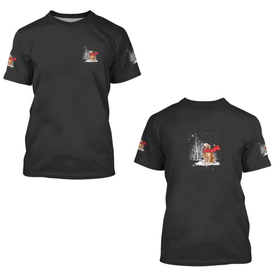 Discover Golden Retriever Is Watching The Snow Falls Christ 3D T Shirts