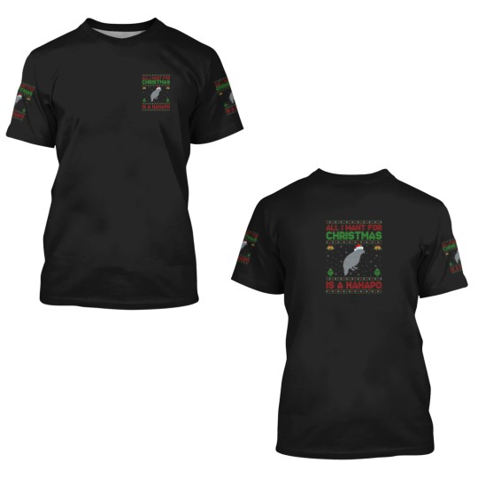Discover Funny Ugly All I Want For Christmas Is A Kakapo 3D T Shirts