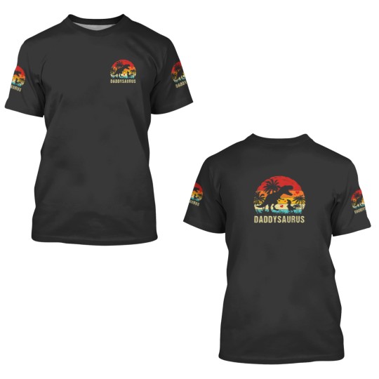 Discover Daddy Dinosaur Funny Kid Daddy Saurus 2022 3D T Shirts