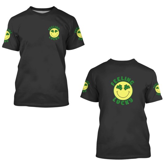 Discover St Patrick's Day I Feel Lucky Leopard Clover Graph 3D T Shirts