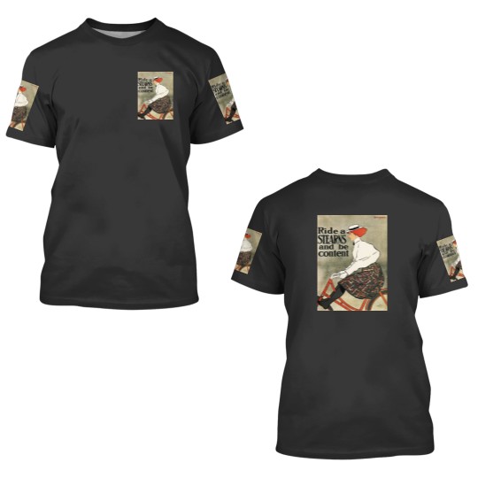 Discover Ride a STEARNS and be content! Old Bicycle Advert 3D T Shirts