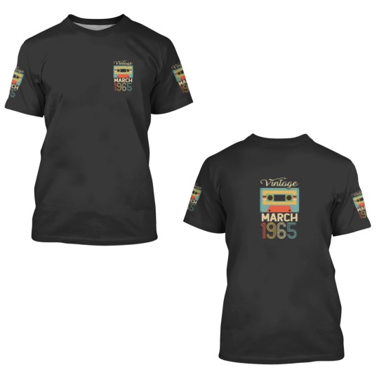 Discover Vintage March 1965 55th Birthday 55 Year Gift 3D T Shirts