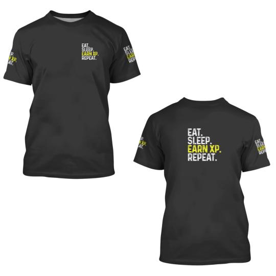 Discover Eat Sleep Earn XP Repeat Funny Gamer Gaming 3D T Shirts