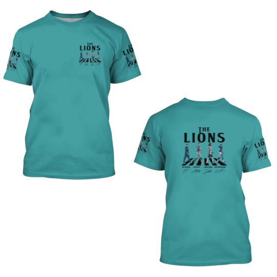 Discover Lions Walking Abbey Road Signatures Football 3D T Shirts