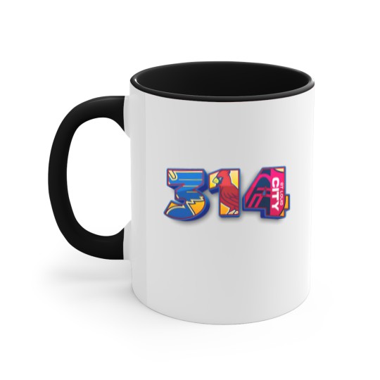 Discover Area Code St. Louis STL 314 Accent Mugs