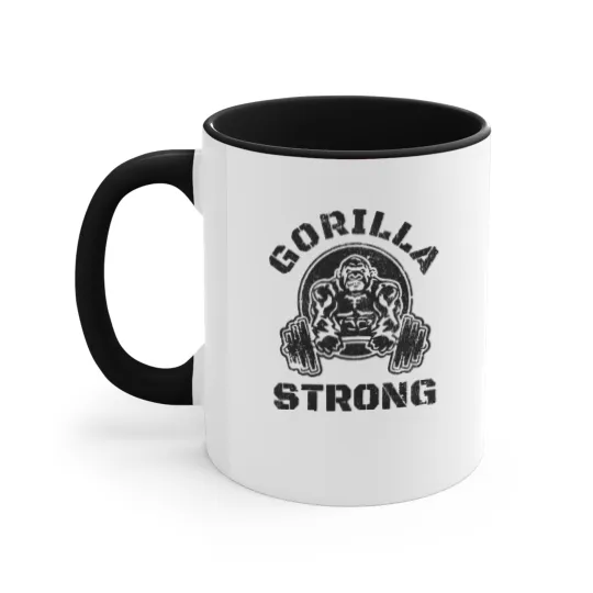 Discover GORILLA STRONG Gym Accent Mugs, Workout Accent Mugs, Gorilla Accent Mugs