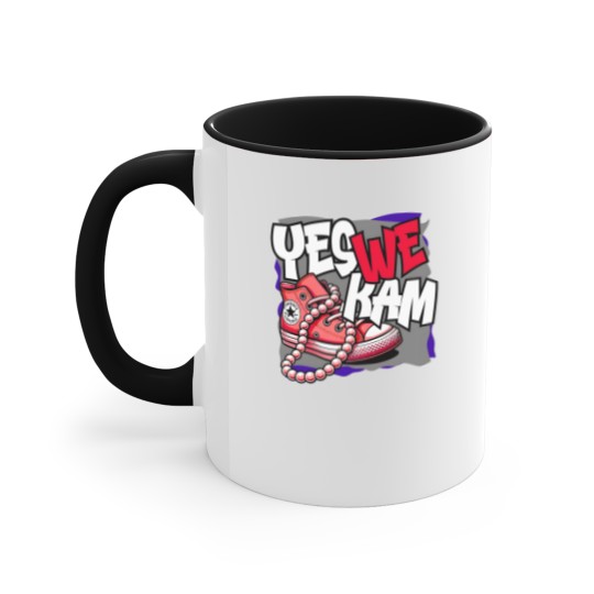 Discover Kamala Harris , Yes We Kam, red white and blue, Accent Mugs