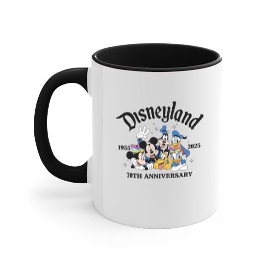 Discover Disneyyland 70th Anniversary Accent Mugs, Castle Platinum Celebration 1955-2025 Accent Mugs