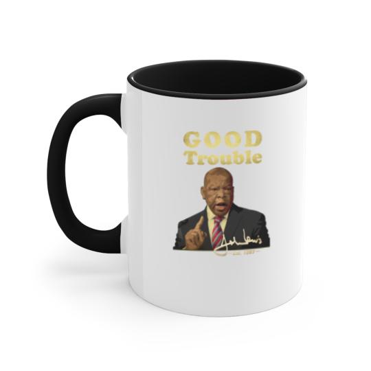 Discover Good trouble john lewis signature est 1987 Classic Accent Mugs