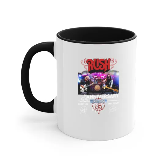 Discover 55 Years RUSH Band 1968-2023 Signatures Accent Mugs