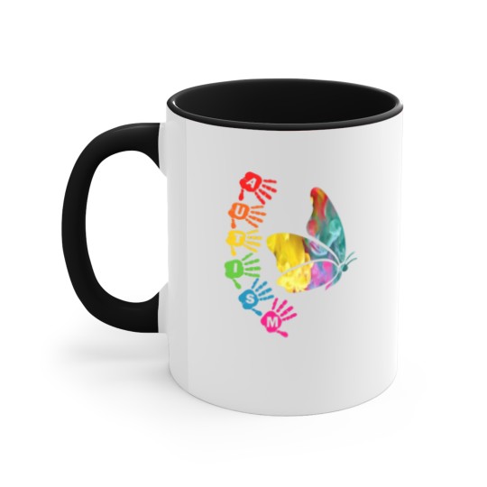 Discover Autism Awareness Day - Autism Butterfly Accent Mugs
