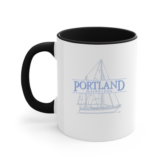 Discover Portland Maine Sailing Accent Mugs