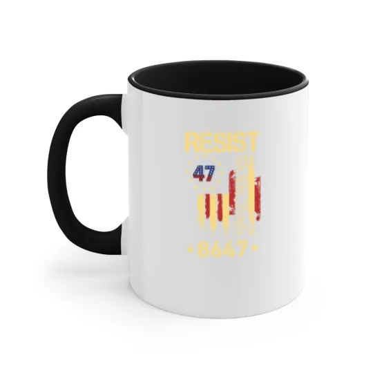Discover Anti Trump 8647 86 47 US Flag We The People Impeach 47 Unisex Accent Mugs