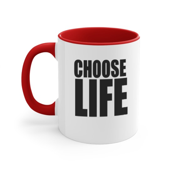 Discover George Michael Choose Life Accent Mugs, 80s Slogan Accent Mugs, Celebrity Retro Vintage Accent Mugs