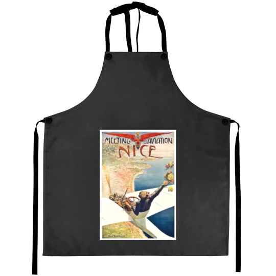 Discover 1910 Meeting dAviation Nice France Advertising Aprons