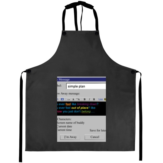 Discover AOL Instant Messanger Away Message simple plan Aprons