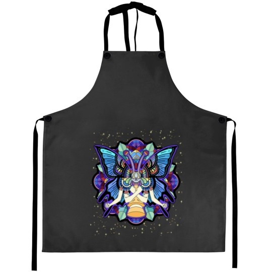 Discover Psychedeliutterfly Abstract Art Colorful Hippie Trippy Aprons