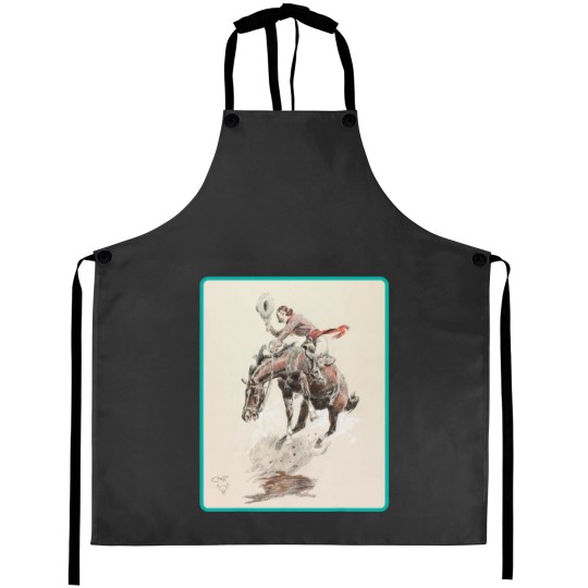 Discover Cowgirl Cowboy Rodeo Horse Western Country Vintage America Aprons