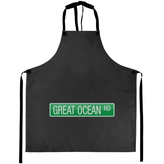 Discover 020 Great Ocean Road street sign Sticker Aprons