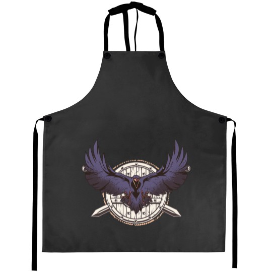 Discover Odins Raven Hugin Munin Viking Valhalla Aprons