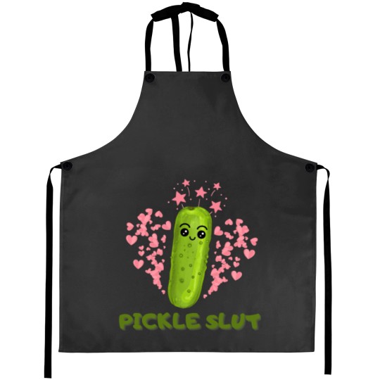 Discover PickleSlutCanning Food Lover Funny Pickle Aprons