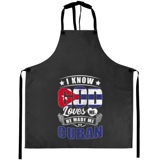 Discover cuba flag god loves me funny cubans t Aprons