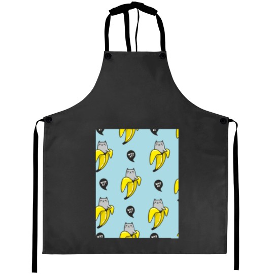 Discover Cat Banana what banana peel meme viral cartoonfruit grocery produce Aprons