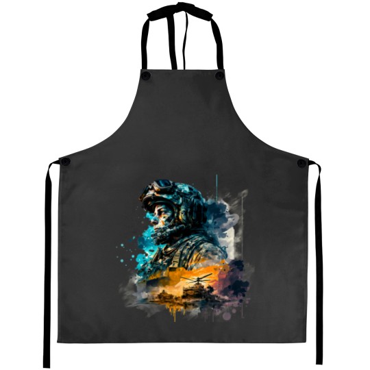 Discover Soldier watercolor print Aprons