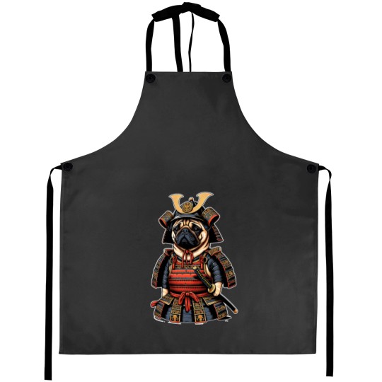 Discover Pug Japanese Samurai Puppy Dog Ninja Lover Martial Art Aprons