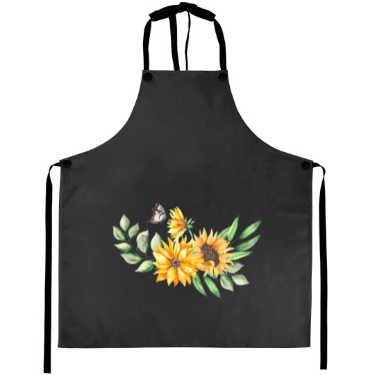 Discover Funny Sunflower Butterflies Dreams Monarchs Natural Aprons