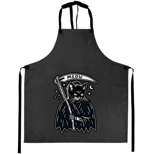 Discover THE CATS ARE GRIM REAPER Aprons