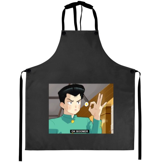 Discover YYH Yusuke Urameshi says OK boomer Aprons