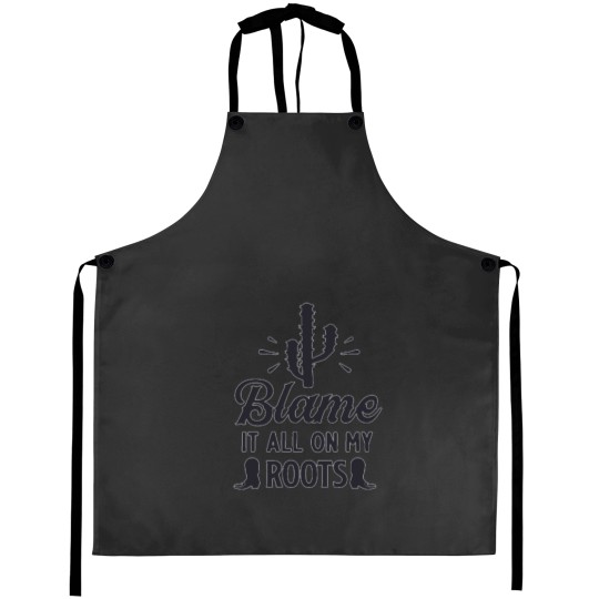 Discover Blame it all my Roots black Cactie Aprons