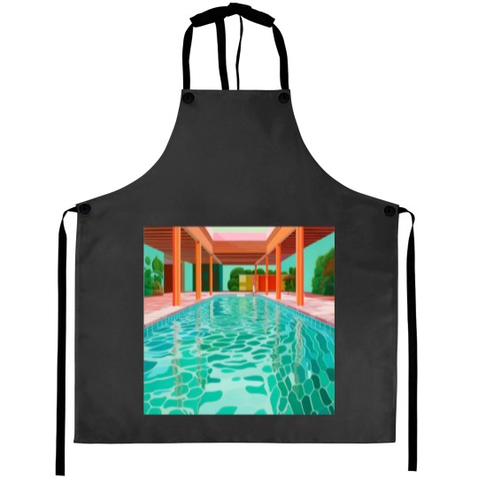 Discover Swim Pool from Hockney Painting Poster Aprons