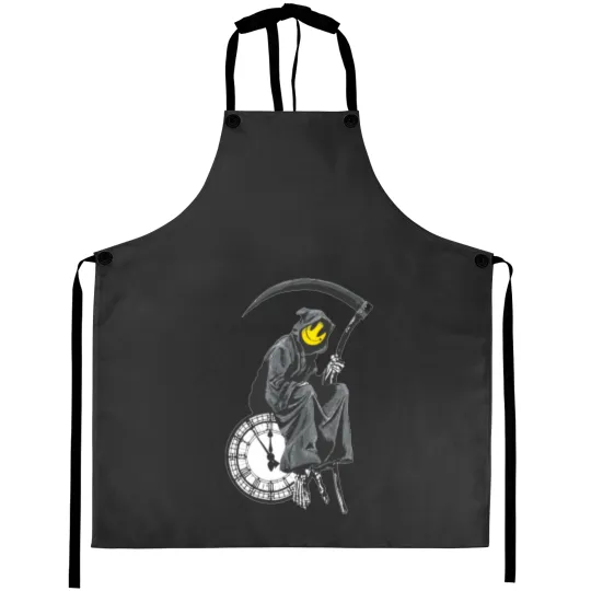 Discover banksy grim reaper clock Aprons
