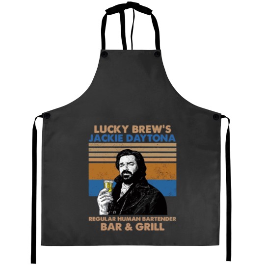 Discover What We Do In Shadow Lucky Brew's Jackie Aprons