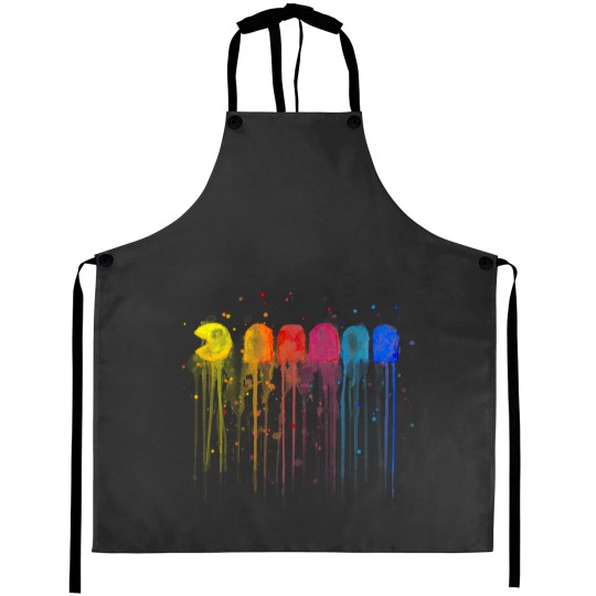 Discover Pacman Watercolor Rainbow Aprons