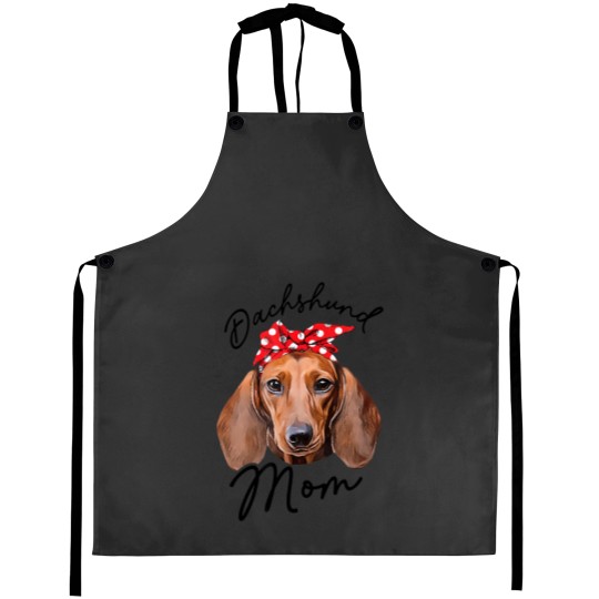 Discover cute dachshund doxie wiener dog mom Aprons