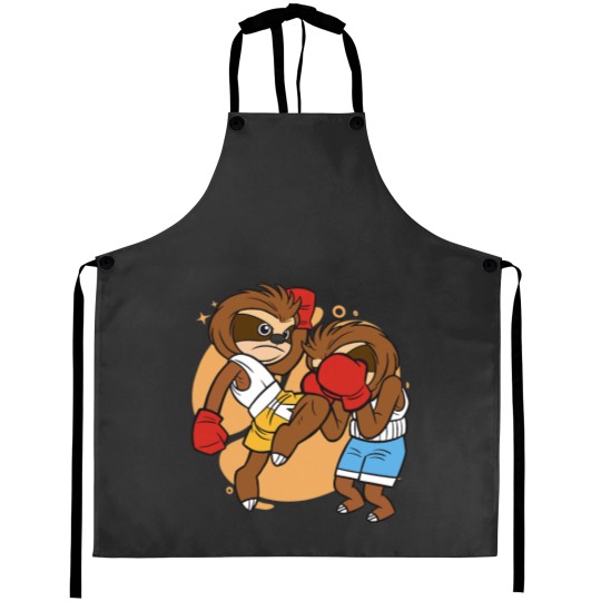 Discover Cute Muay Thai Sloth Fighters 2Thai Boxing and Kickboxing Aprons