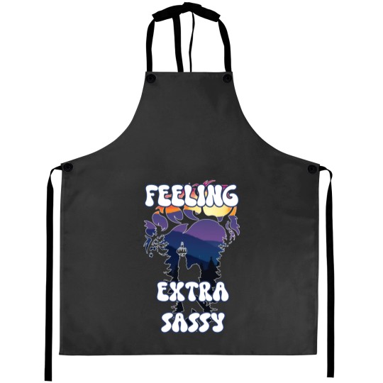Discover Feeling Extra Sassy Funny Sasquatch Giving the MiddleFinger Aprons