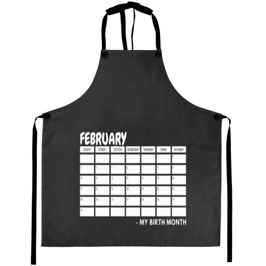 Discover Birth Month - February Black Aprons