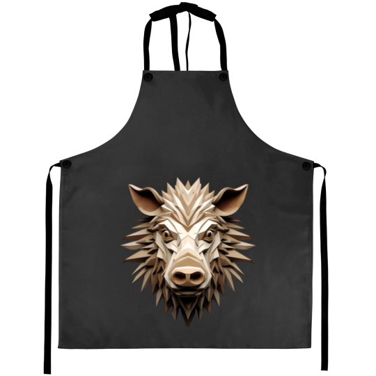 Discover 3D Cartoon Hog, wild boar, Logo, , Wall arts, Art Prints and More Aprons