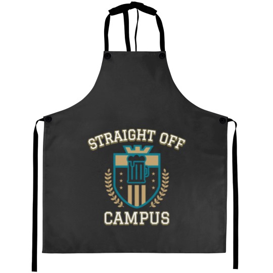 Discover Straight Off Campus-Beer Crest Aprons